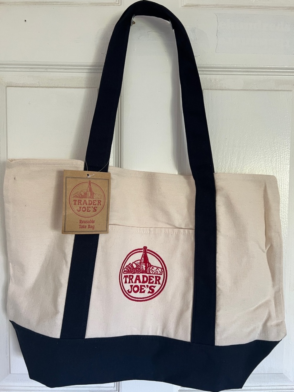 Trader Joe's Canvas Tote Bag Large 15x14x7